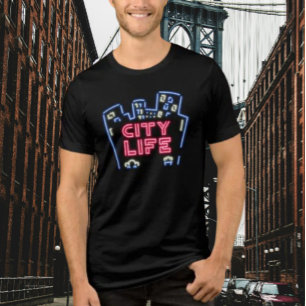 City Life Neon Nights T-shirt – Urban Glow Skyline