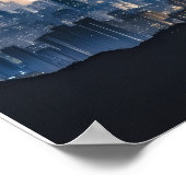 "City Lights at Night Canvas - Moderne stadsmuur D Poster (Hoek)