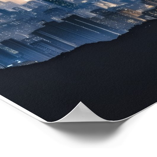 "City Lights at Night Canvas - Moderne stadsmuur D Poster (Hoek)