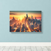 City Lights Awakening Canvas Afdruk (Insitu (Houten vloer))