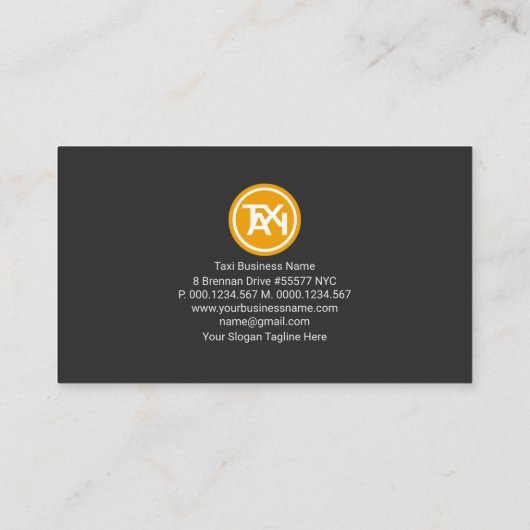 City Lights Bokeh Night Shift Taxi Driver Visitekaartje (Achterkant)