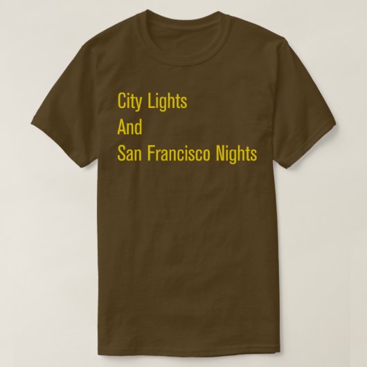 City Lights en San Francisco Nights Zwart T-shirt (Design voorkant)