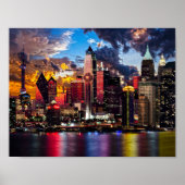 City Lights Night Sky Pastiche Poster (Voorkant)