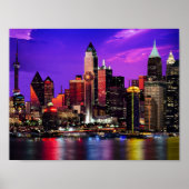 City Lights Night Sky Pastiche Poster (Voorkant)