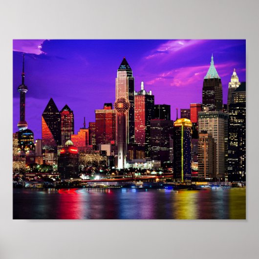 City Lights Night Sky Pastiche Poster (Voorkant)