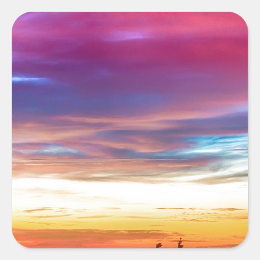 City Lights Sunrise Uitzicht van Rollins Pass Vierkante Sticker (Voorkant)