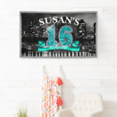 City Lights Sweet Sixteen Blauwgroen ID120 Spandoek (Insitu)