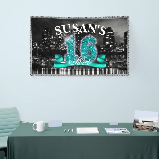 City Lights Sweet Sixteen Blauwgroen ID120 Spandoek (Beurs)