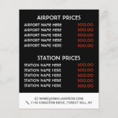 City Lights, Taxi Bedrijf met Prijslijst Flyer (Achterkant)