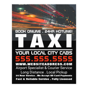 City Lights, Taxi Cab Firm with Price List Flyer
