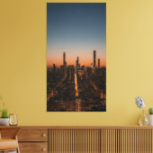 city lights turning on at dusk canvas afdruk (Insitu (Woonkamer))