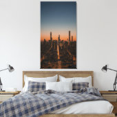 city lights turning on at dusk canvas afdruk (Insitu (Slaapkamer))