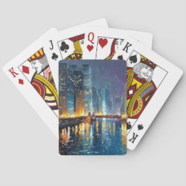 City Lights Waterfront Skyline Playing Cards Pokerkaarten