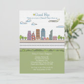 City Line Farewell Party Invitation Kaart (Staand voorkant)