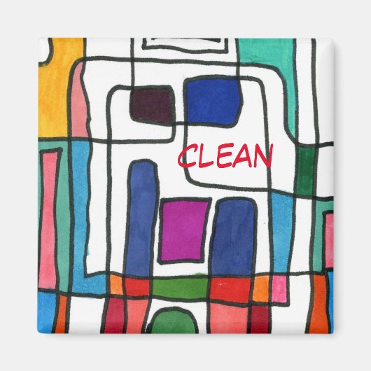 "City Map" — Abstracte afwasmachine status Magnet (Voorkant)