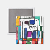 "City Map" — Abstracte afwasmachine status Magnet (Voorkant / Achterkant)