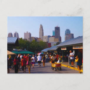 City Market and Downtown Kansas City Skyline Briefkaart