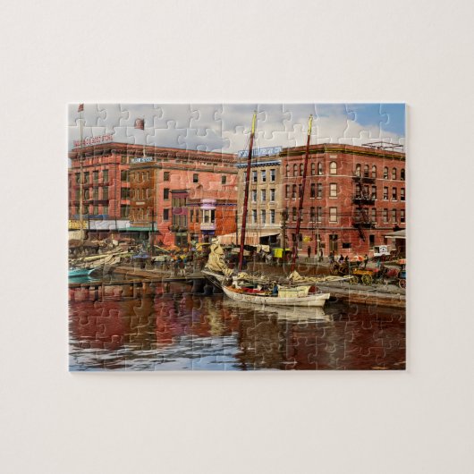 City MD - Pratt St - Beer en Meer 1906 Linkerhelft Legpuzzel (Horizontaal)