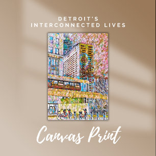 City Mosaic: Detroit's onderling verbonden levens Canvas Afdruk