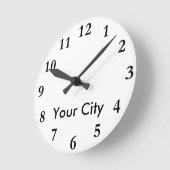 City Name Clock Sjabloon Ronde Klok (Hoek)