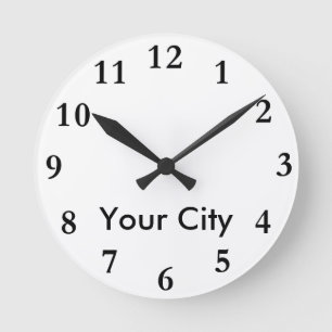 City Name Clock Sjabloon Ronde Klok