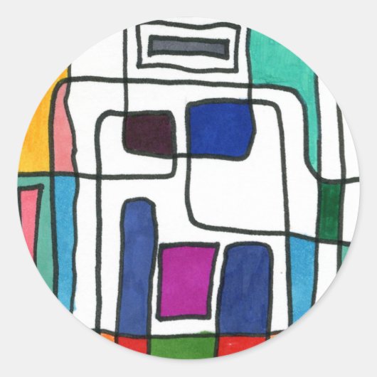 "City Nap" Abstract Design Sticker (Voorkant)