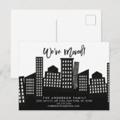 City New Apartment Moving Announcement Briefkaart (Voorkant / Achterkant)