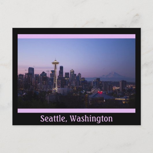 City Night of Seattle Briefkaart (Voorkant)