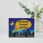 City Night Skyline Superheld Boys Birthday Party Briefkaart (Staand voorkant)