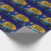 City Night Skyline Superheld Boys Birthday Party Cadeaupapier (Hoek)