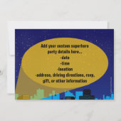 City Night Skyline Superheld Boys Birthday Party Kaart (Achterkant)