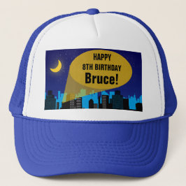 City Night Skyline Superheld Boys Birthday Party Trucker Pet