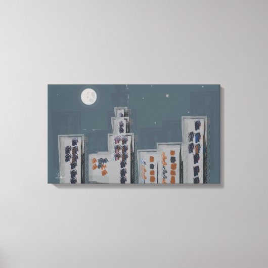 City Night Stretched Canvas Afdruk (Voorkant)