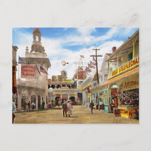 City - NY - The Great Steeplechase 1903 Briefkaart (Voorkant)