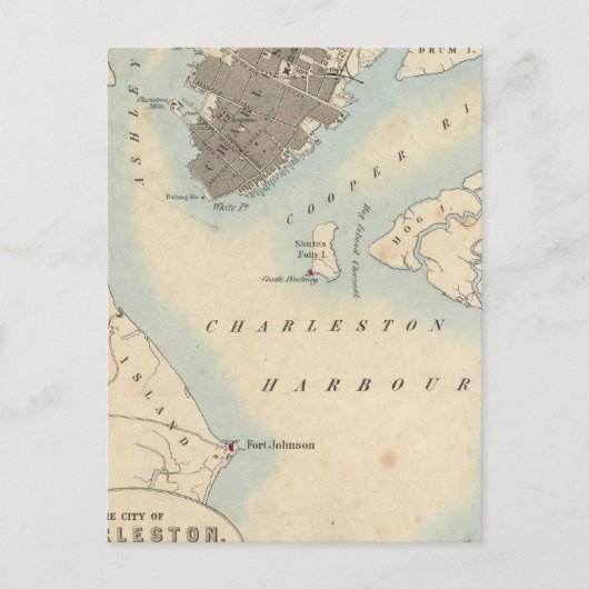 City of Charleston, South Carolina Briefkaart (Voorkant)
