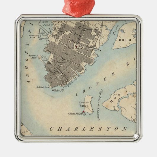 City of Charleston, South Carolina Metalen Ornament (Voorkant)