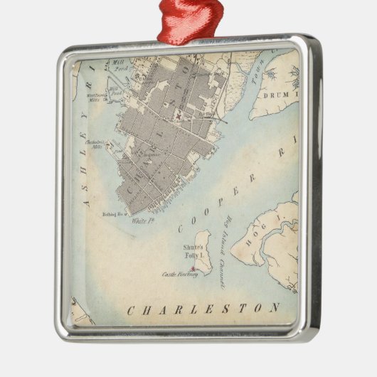 City of Charleston, South Carolina Metalen Ornament (Links)