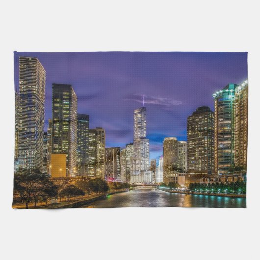 city of chicago with the magnificent river theedoek (Horizontaal)