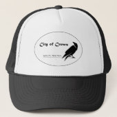 City of Crows zwart-wit logo Trucker Pet (Voorkant)
