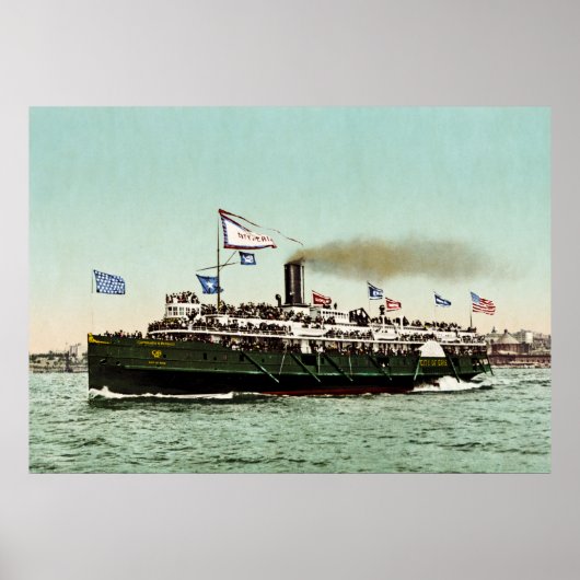 "City of Erie" Cleveland & Buffalo Line 1900 Poster (Voorkant)