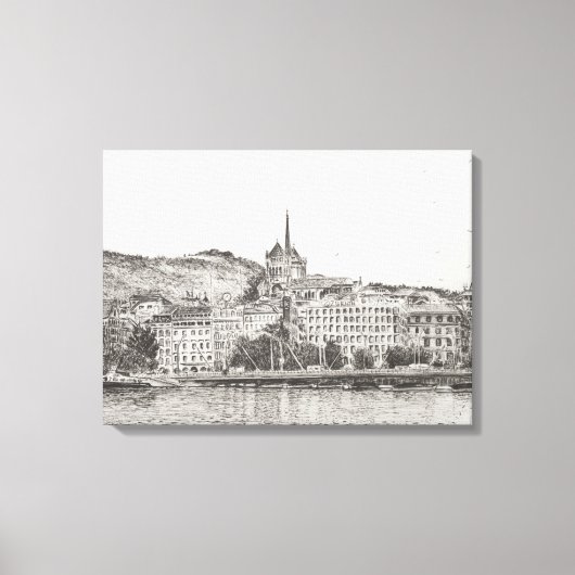 City of Geneva Canvas Afdruk (Voorkant)