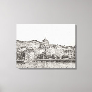 City of Geneva Canvas Afdruk