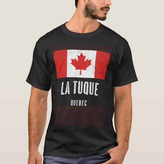 City of La Tuque  CANADA Canadian Flag Souvenir T-shirt (Voorkant)