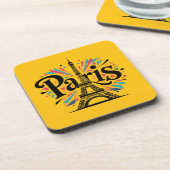 City of Lights: Bold Paris Typography Art Bier Onderzetter (Linkerzijde)