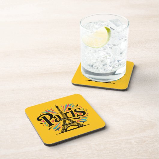City of Lights: Bold Paris Typography Art Bier Onderzetter (Rechterzijde)
