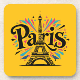 City of Lights: Bold Paris Typography Art Bier Onderzetter