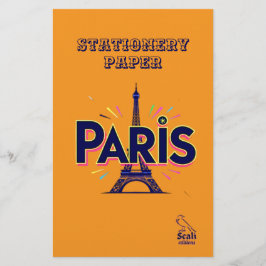 City of Lights: Bold Paris Typography Art Briefpapier