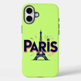 City of Lights: Bold Paris Typography Art iPhone 16 Plus Hoesje