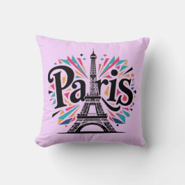 City of Lights: Bold Paris Typography Art Kussen