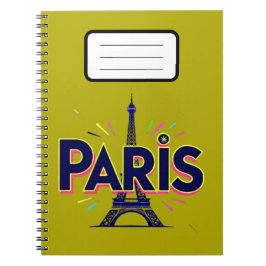 City of Lights: Bold Paris Typography Art Notitieboek